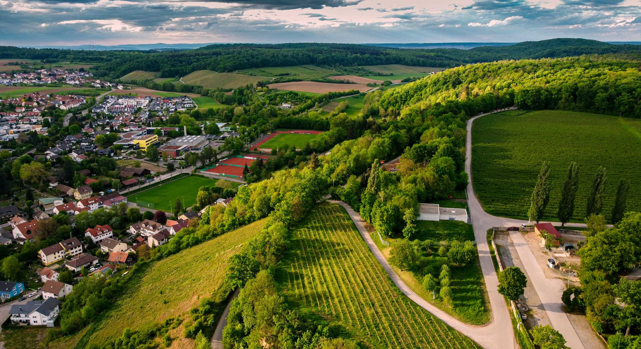 Letecký pohľad na krajinu mikroregiónu
